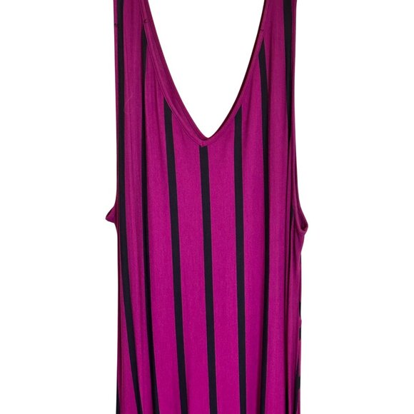 Lane Bryant Size 14/16 Purple Black Striped High-Low Dress - Picture 9 of 11